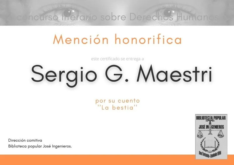 Diploma o distinción recibida por Sergio Maestri