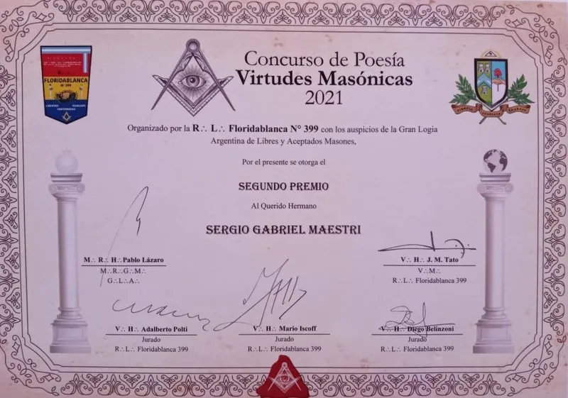 Diploma o distinción recibida por Sergio Maestri