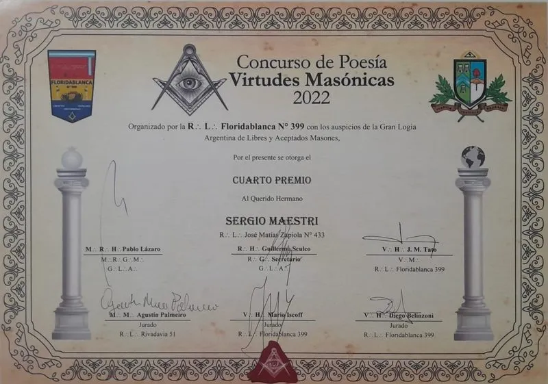 Diploma o distinción recibida por Sergio Maestri