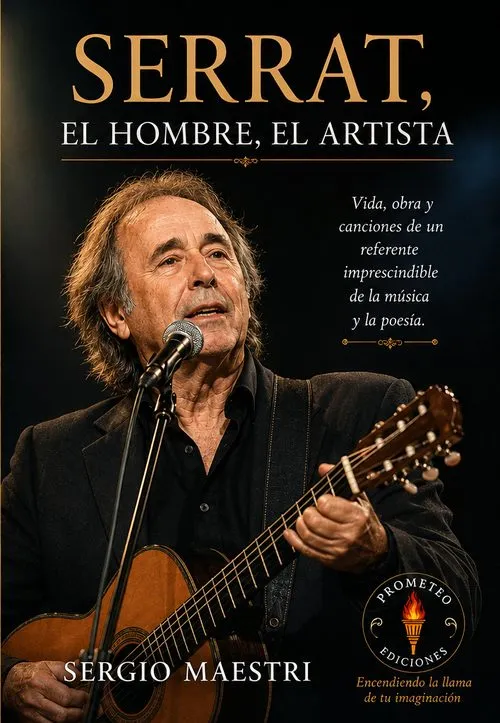 Portada del libro Serrat, el hombre, el artista de Sergio Maestri - Biografía de Joan Manuel Serrat